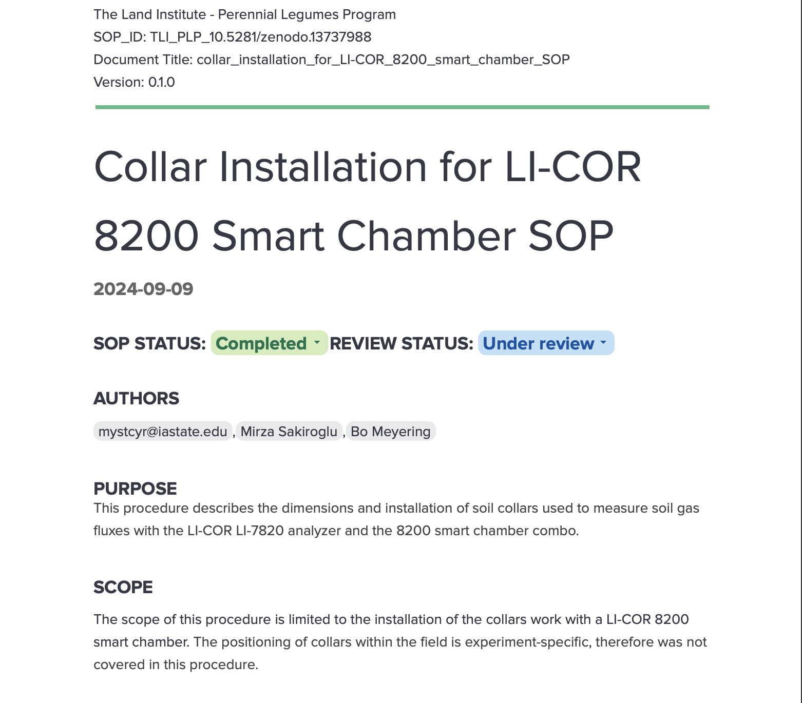 Collar Installation for LI-COR 8200 Smart Chamber SOP