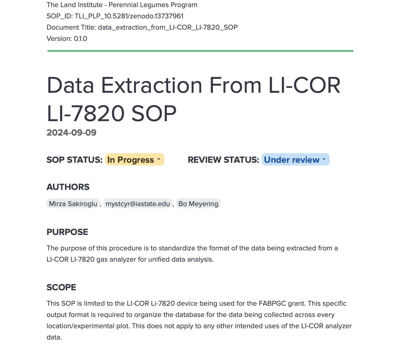Data Extraction From LI-COR LI-7820 SOP